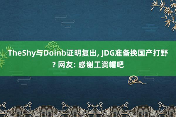 TheShy与Doinb证明复出, JDG准备换国产打野? 网友: 感谢工资帽吧